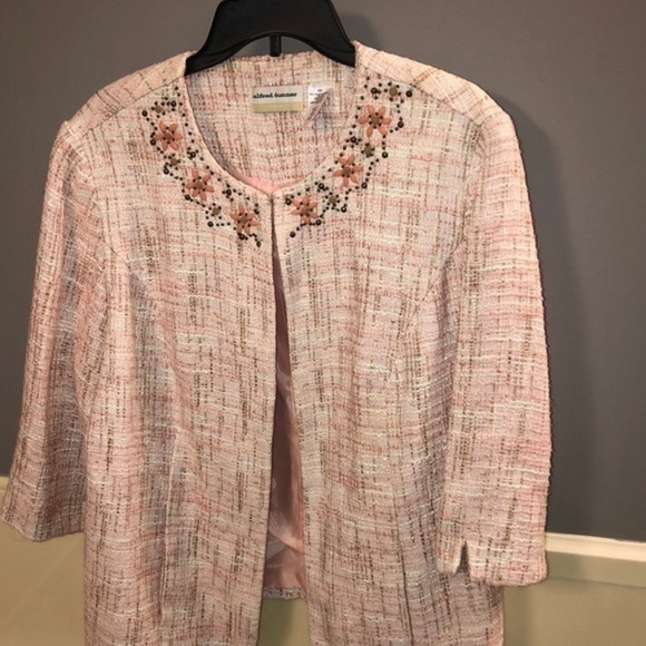 Shades of pink taupe‎ and white make up this cute jacket by Alfred Dunner 16W - Picture 1 of 5